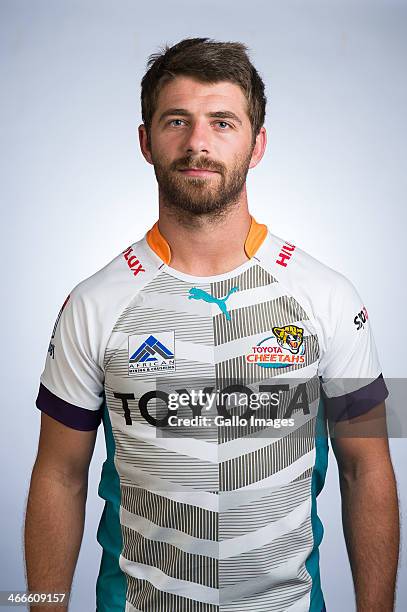 Willie le Roux poses during a Cheetahs Super Rugby headshots session on January 27, 2014 in Bloemfontein, South Africa.