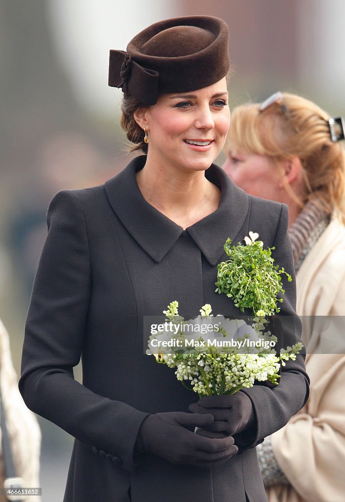 The Duke And Duchess Of Cambridge Attend St Patrick's Day Parade At Mons Barracks