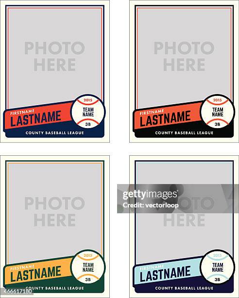 baseball card vector template - baseball card stock illustrations