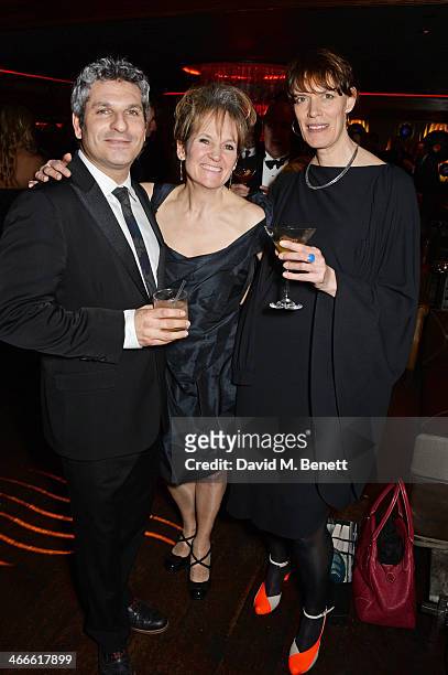 The Critics' Circle's Film Section Chair Jason Solomons, Lorraine Ashbourne and Clio Barnard attend the London Critics' Circle Film Awards after...
