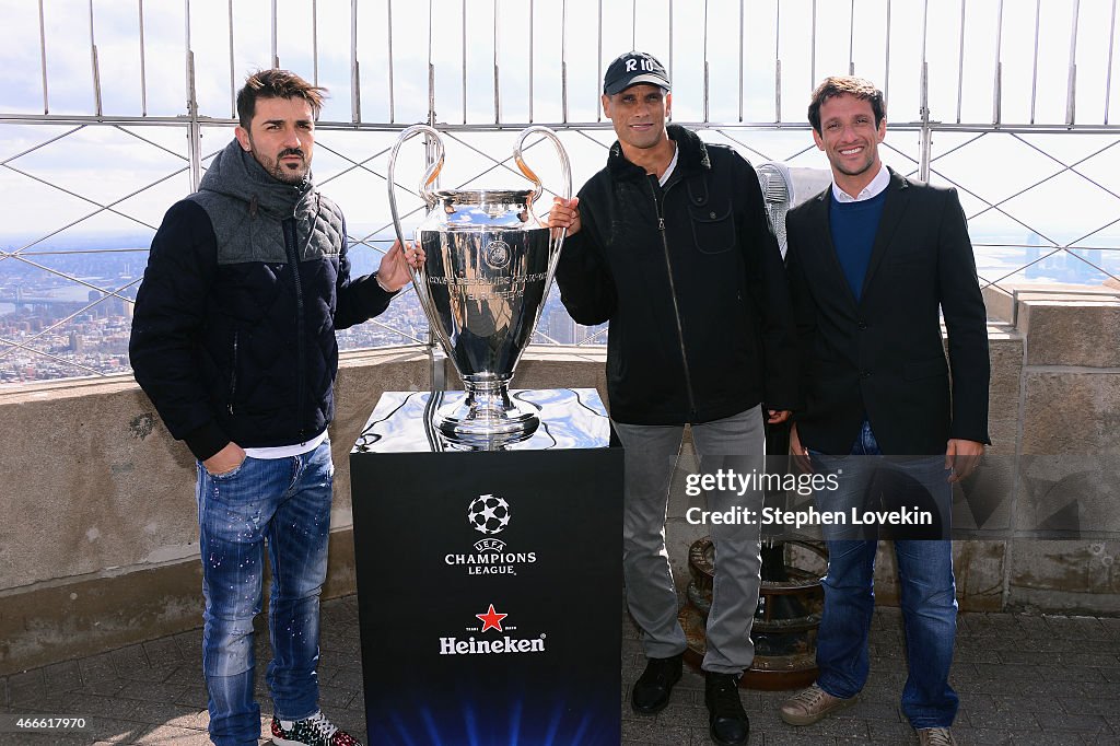 UEFA Champions League Trophy On Top Of The Empire State Building