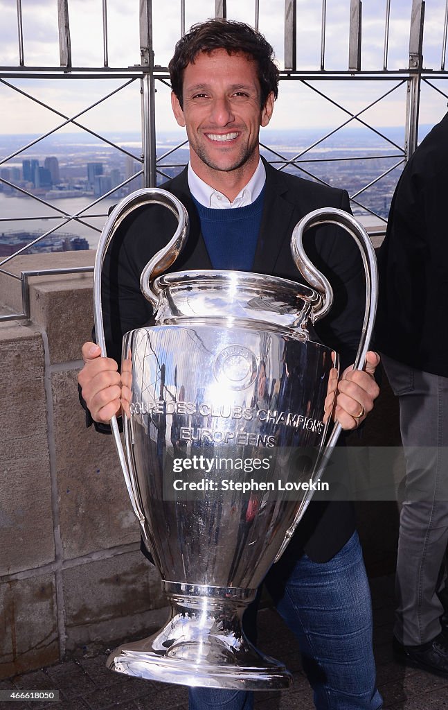 UEFA Champions League Trophy On Top Of The Empire State Building