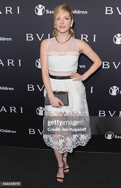 Actress Katheryn Winnick arrives at BVLGARI And Save The Children STOP. THINK. GIVE. Pre-Oscar Event at Spago on February 17, 2015 in Beverly Hills,...