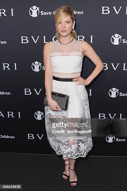Actress Katheryn Winnick arrives at BVLGARI And Save The Children STOP. THINK. GIVE. Pre-Oscar Event at Spago on February 17, 2015 in Beverly Hills,...