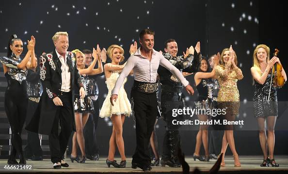 Coyle Dancing Michael Flatley and cast including Nadine Coyle dance onstage during ...