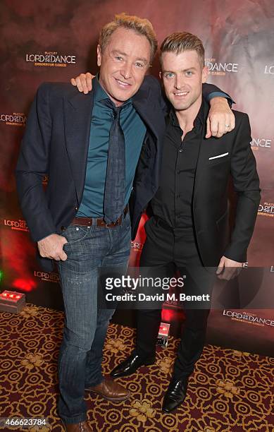 Michael Flatley and James Keegan attend the after party following the Gala Performance of "Lord Of The Dance: Dangerous Games" at The Dominion...