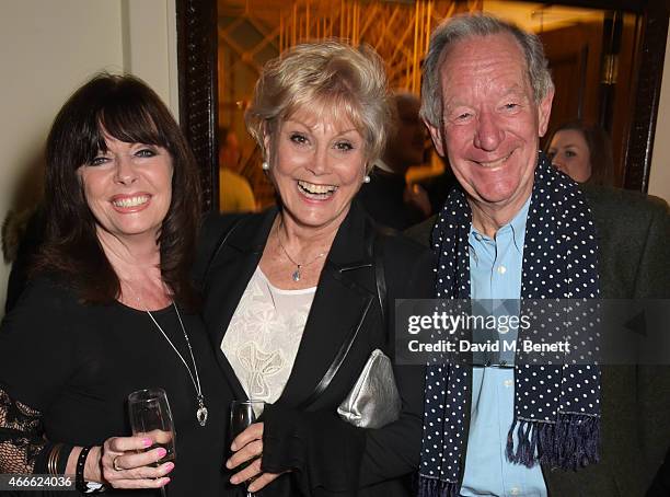 Vicki Michelle, Angela Rippon and Michael Buerk attend the after party following the Gala Performance of "Lord Of The Dance: Dangerous Games" at The...