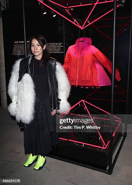 Designer Chitose Abe attends the NikeLab x Sacai Launch on March 17, 2015 in London, England. Collection is on sale from 19 March, 2015 at NikeLab...