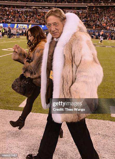 Former NFL player Joe Namath and daughter Jessica Namath attend the Pepsi Super Bowl XLVIII Pregame Show at MetLife Stadium on February 2, 2014 in...