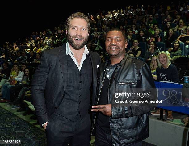 Actors Jai Courtney and Mekhi Phifer attend "The Divergent Series: Insurgent" Canadian Premiere held at Scotiabank Theatre on March 17, 2015 in...