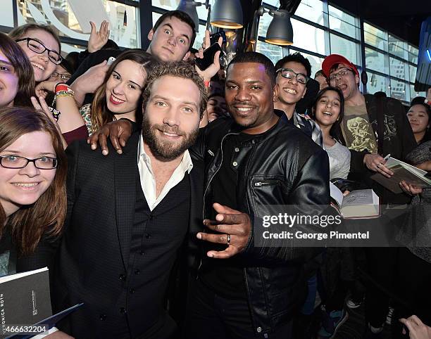 Actors Jai Courtney and Mekhi Phifer attends "The Divergent Series: Insurgent" Canadian Premiere held at Scotiabank Theatre on March 17, 2015 in...