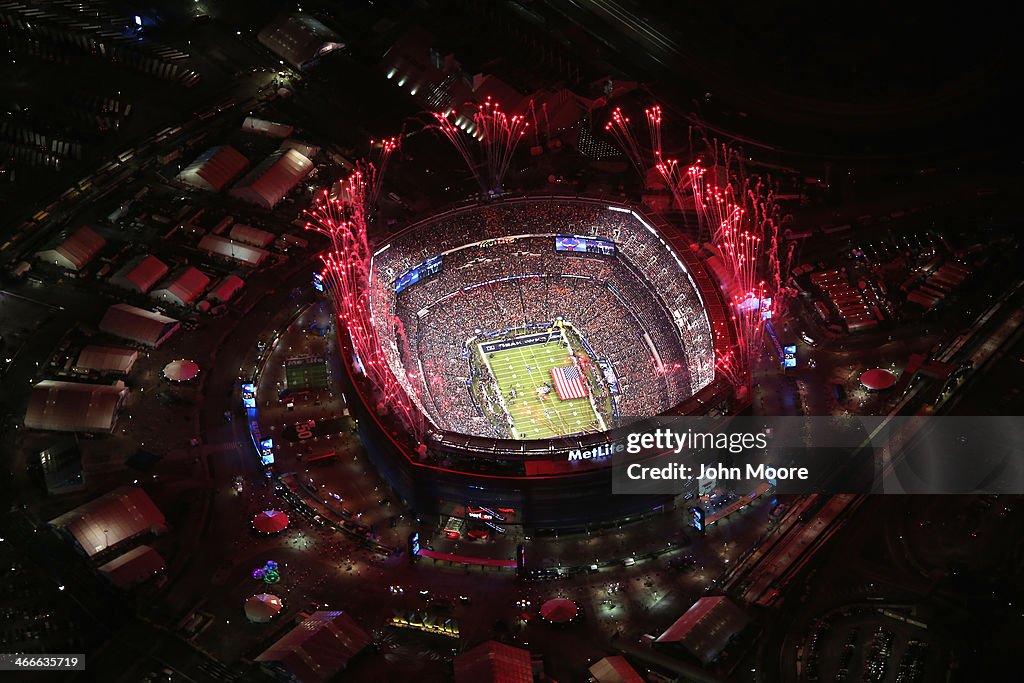 An Aerial View Of Super Bowl XLVIII