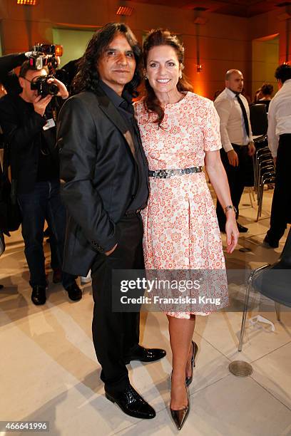 Jose Campos and Christine Neubauer attends the Deutscher Hoerfilmpreis 2015 on March 17, 2015 in Berlin, Germany.