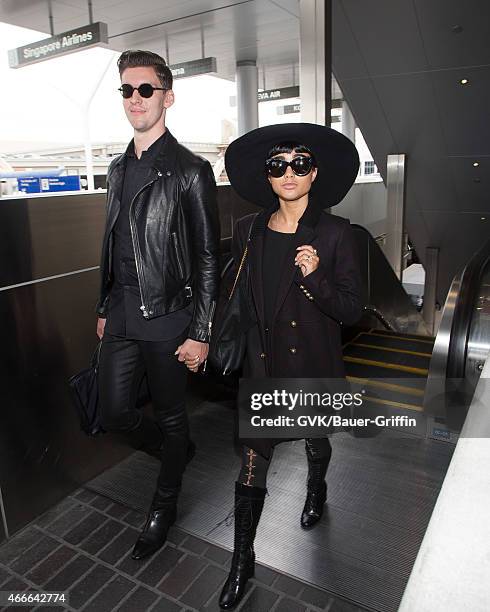 Willy Moon and Natalia Kills seen at LAX on March 17, 2015 in Los Angeles, California.