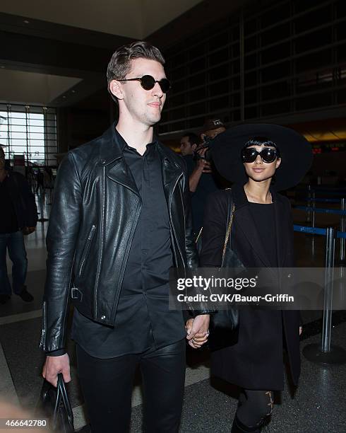 Willy Moon and Natalia Kills seen at LAX on March 17, 2015 in Los Angeles, California.