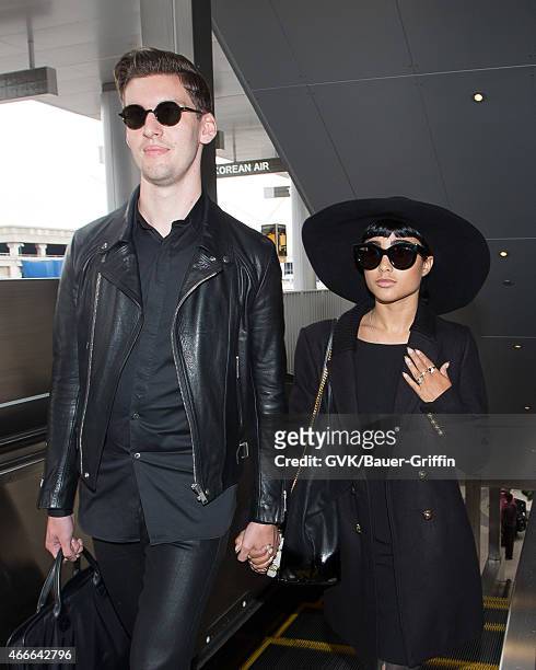 Willy Moon and Natalia Kills seen at LAX on March 17, 2015 in Los Angeles, California.