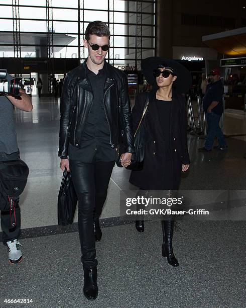 Willy Moon and Natalia Kills seen at LAX on March 17, 2015 in Los Angeles, California.