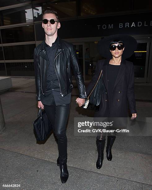 Willy Moon and Natalia Kills seen at LAX on March 17, 2015 in Los Angeles, California.