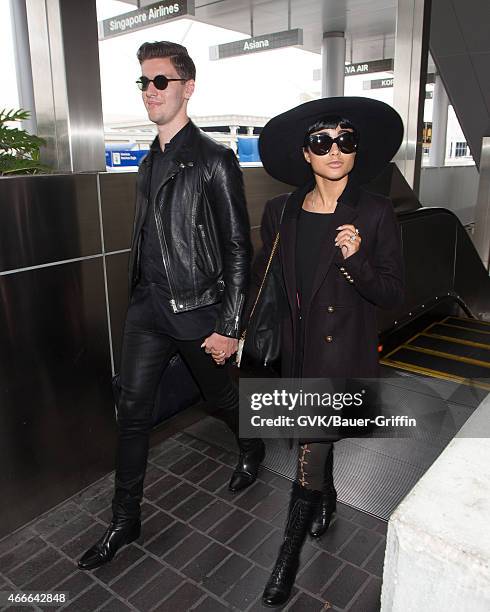 Willy Moon and Natalia Kills seen at LAX on March 17, 2015 in Los Angeles, California.