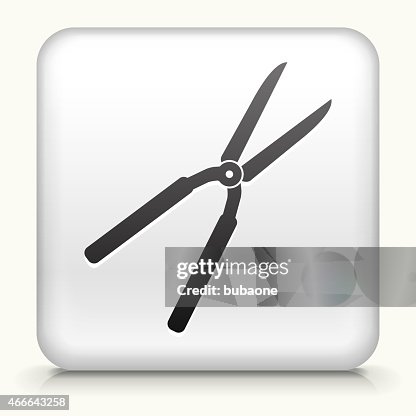 Square Button with Shears interface icon Square Button with Shears interface icon