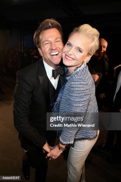 Sandro Rath and Barbara Sturm attend the Thomas Rath fashion show during Platform Fashion Dusseldorf on February 2, 2014 in Dusseldorf, Germany.