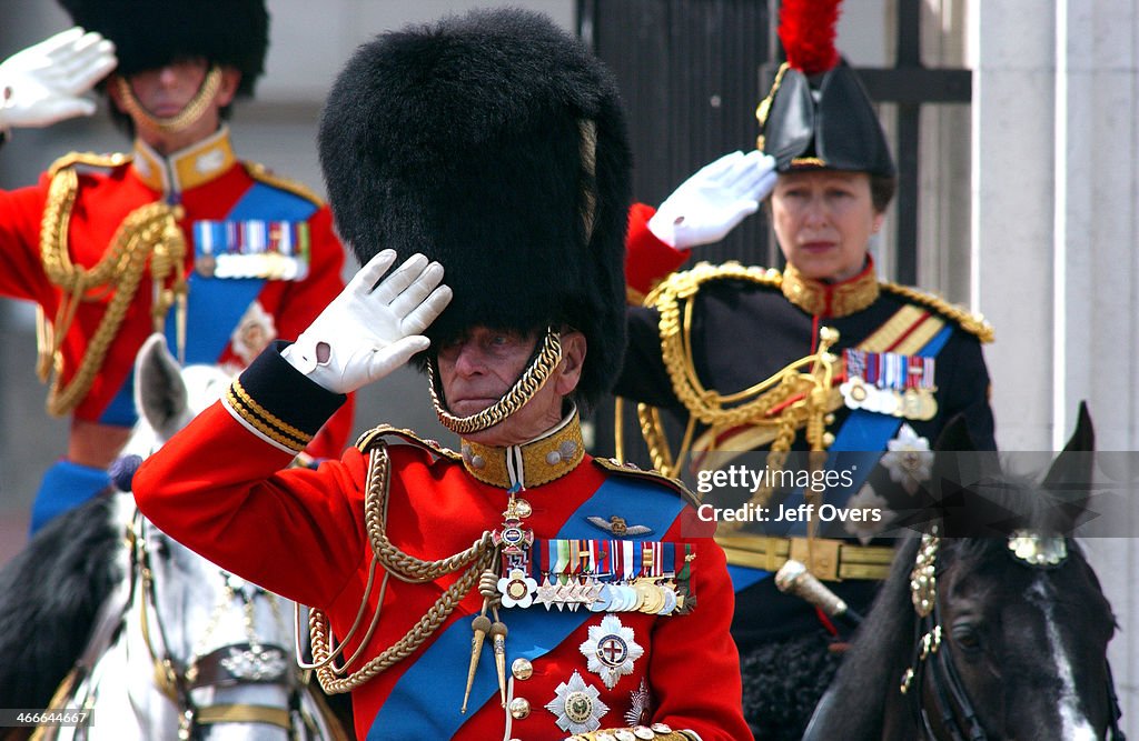 Prince Philip takes part in the Trooping of the Colour 2002