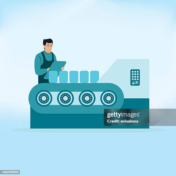 quality control - assembly line stock illustrations