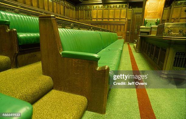 Parliament - House of Commons - main chamber interior - details. Image details of the main chamber interior of the HOC..