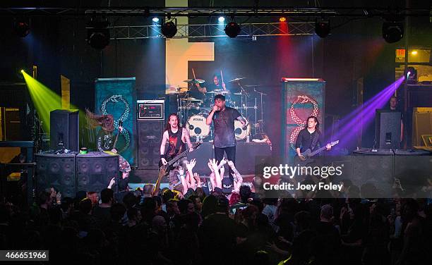 Suicide Silence performs live onstage at The Emerson Theater on March 4, 2015 in Indianapolis, Indiana.