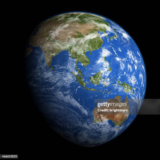 asia and australia from space - australia from space stock pictures, royalty-free photos & images