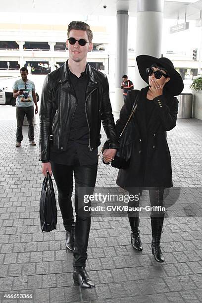 Willy Moon and Natalia Kills seen at LAX on March 17, 2015 in Los Angeles, California.