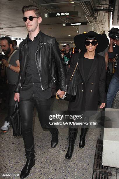 Willy Moon and Natalia Kills seen at LAX on March 17, 2015 in Los Angeles, California.