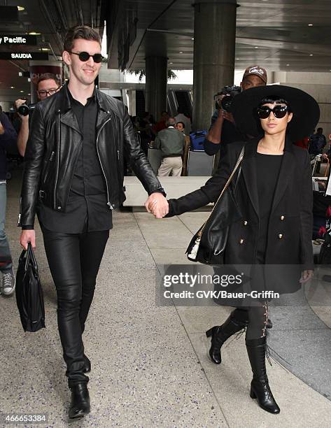 Willy Moon and Natalia Kills seen at LAX on March 17, 2015 in Los Angeles, California.