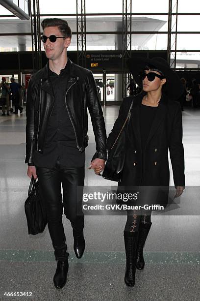 Willy Moon and Natalia Kills seen at LAX on March 17, 2015 in Los Angeles, California.