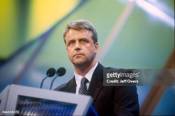 Andrew Lansley speaking at the Conservative Party conference 2000., MP, Cons, Shadow Minister for the Cabinet Office and Policy Renewal; Shadow...