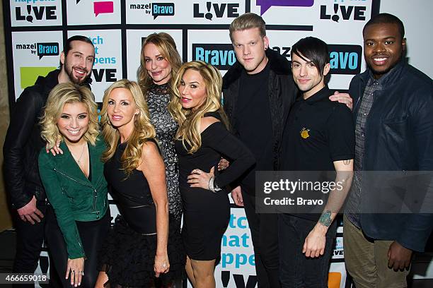 Pictured : Taylor Armstrong, Camille Grammer and Adrienne Maloof with Pentatonix --