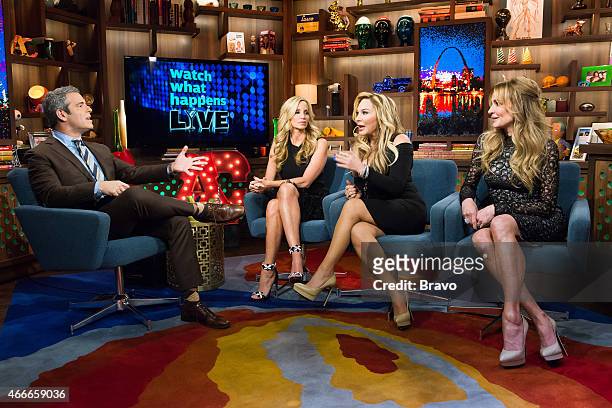 Pictured : Andy Cohen, Camille Grammer, Adrienne Maloof and Taylor Armstrong --