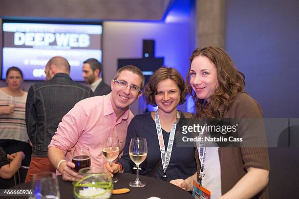 Matthew Hirsch, Julia Wu and Janna Gilbert attend EPIX's Deep Web Panel and Reception during the 2015 SXSW Music, Film + Interactive Festival at the...