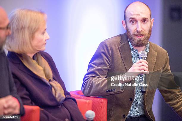 Marc Schiller, Lyn Ulbricht and Andy Greenberg attend EPIX's Deep Web Panel and Reception during the 2015 SXSW Music, Film + Interactive Festival at...
