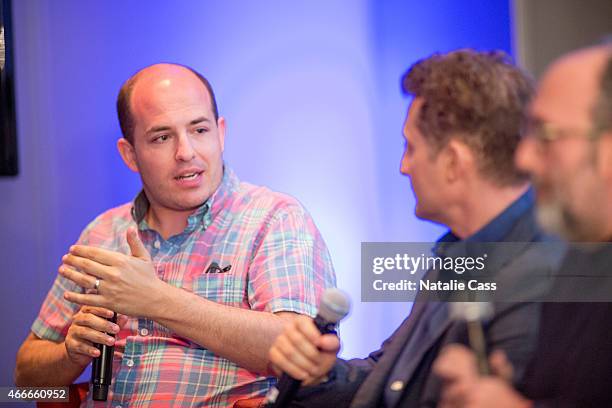 Brian Stelter, Alex Winter, and Marc Schiller attend EPIX's Deep Web Panel and Reception during the 2015 SXSW Music, Film + Interactive Festival at...