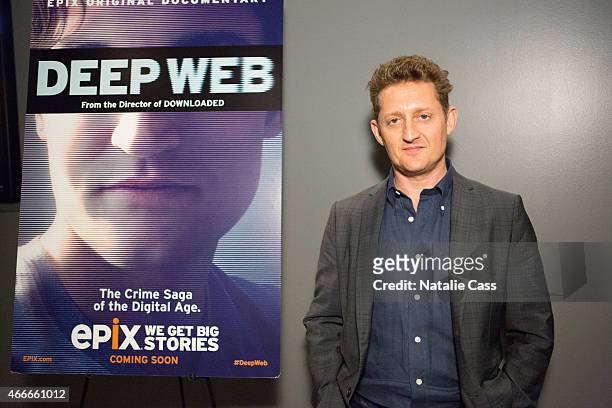 Alex Winter attends EPIX's Deep Web Panel and Reception during the 2015 SXSW Music, Film + Interactive Festival at the W Hotel on March 16, 2015 in...