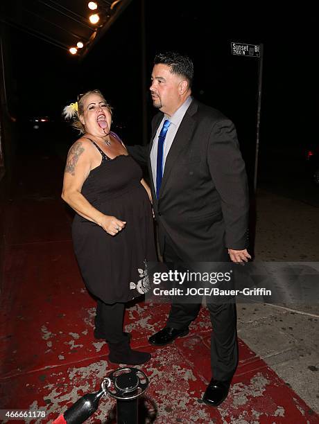 Lou Pizarro and Sonia Pizarro are seen in Los Angeles on March 17, 2015 in Los Angeles, California.