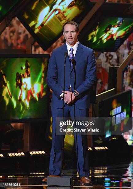 New Orleans Saints quarterback Drew Brees attends the 3rd Annual NFL Honors at Radio City Music Hall on February 1, 2014 in New York City.