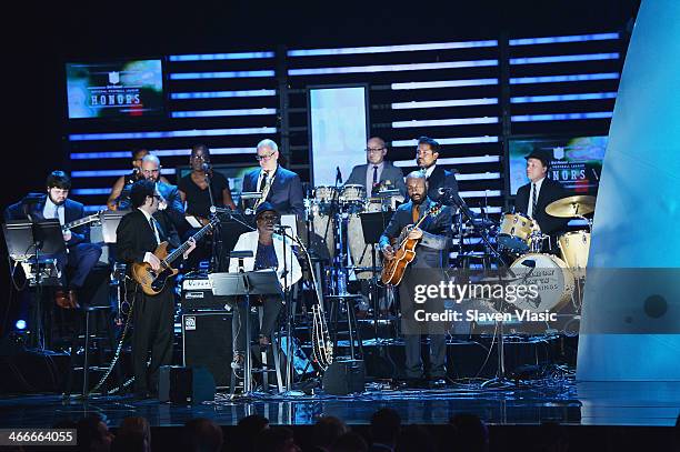 Sharon Jones and the Dap-Kings perform at the 3rd Annual NFL Honors at Radio City Music Hall on February 1, 2014 in New York City.