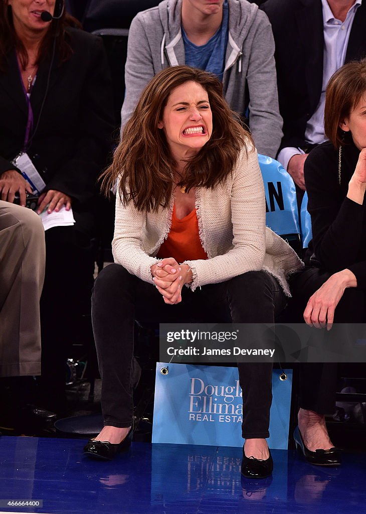 Celebrities Attend San Antonio Spurs Vs New York Knicks Game - March 17, 2015
