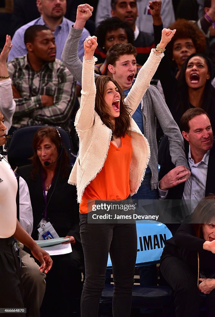 Celebrities Attend San Antonio Spurs Vs New York Knicks Game - March 17, 2015