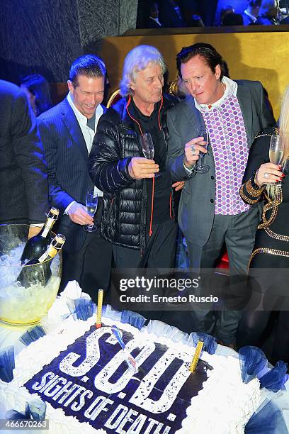 Stephen Baldwin, Rutger Hauer and Michael Madsen attend the 'Sights Of Death' Pre Berlinale Party" at NUR BAR on February 2, 2014 in Rome, Italy.