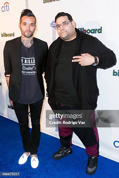 Riots and Junior Sanchez attend the 2nd Annual Billboard Grammys After-Party at The London Hotel on January 26, 2014 in West Hollywood, California.