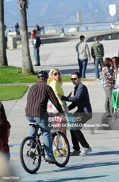 Busy Philipps and Dan Byrd are seen on the film set on December 21, 2012 in Los Angeles, California.