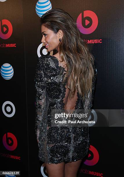 Recording Artist Nicole Scherzinger attends the official launch party for Beats Music from Beats By Dr. Dre at Belasco Theatre on January 24, 2014 in...